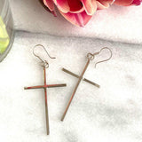 Sterling Silver Cross Drop Earrings - Artisana - Flyclothing LLC