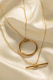 Double-Layered Stainless Steel Necklace - Trendsi - Flyclothing LLC