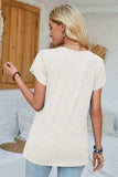 V-Neck Petal Sleeve T-Shirt - Trendsi - Flyclothing LLC