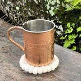 Hand Crafted Felt Ball Coasters from Nepal: 4-pack, Light Grey - Global Groove (T) - Global Groove - Flyclothing LLC