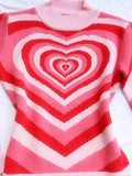 Heart Mock Neck Long Sleeve Sweater - Trendsi - Flyclothing LLC