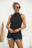 Cutout Mock Neck Tank - Trendsi - Flyclothing LLC