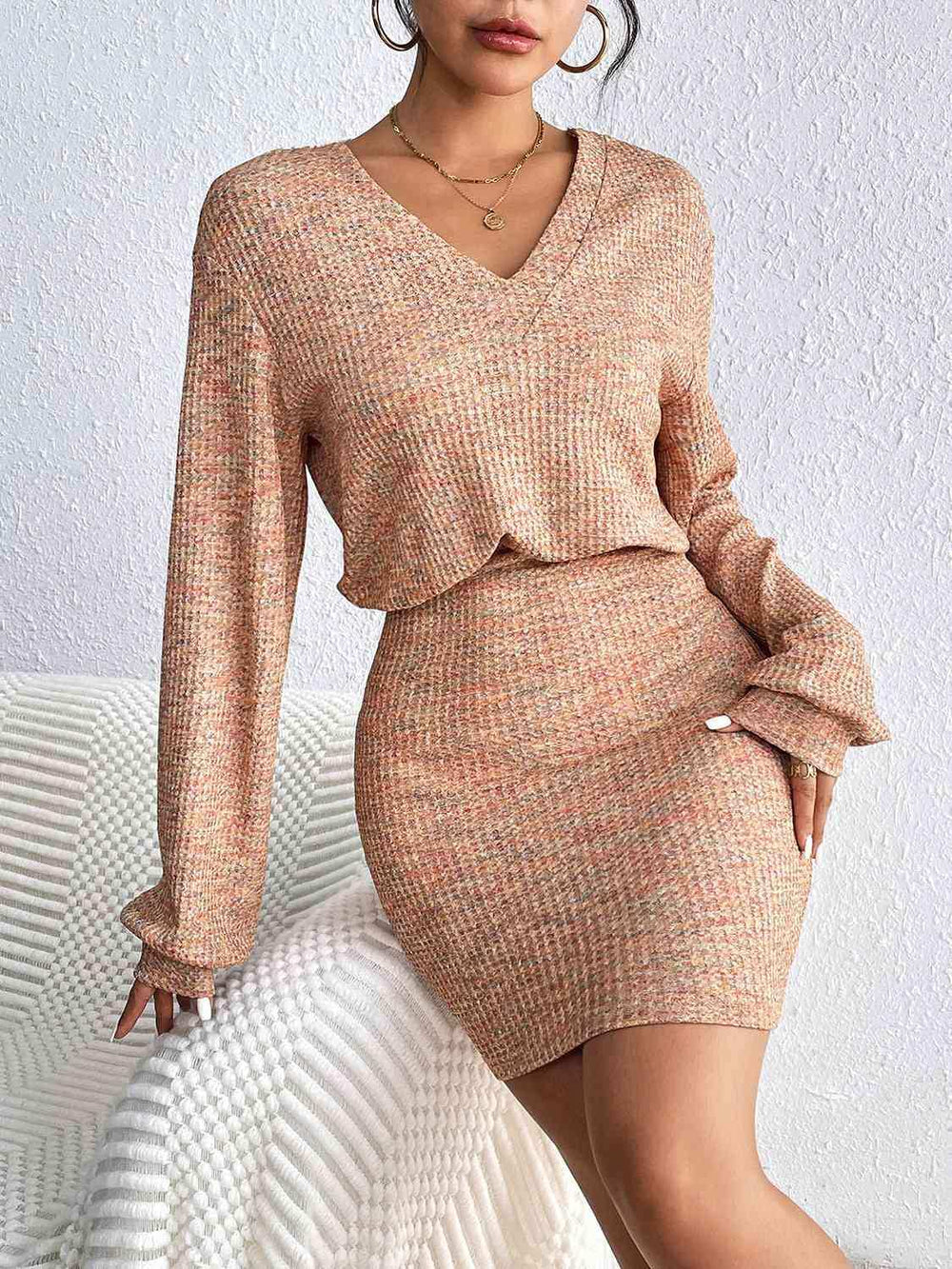 Lace Detail V-Neck Mini Dress - Trendsi - Flyclothing LLC