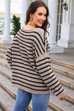 Round Neck Dropped Shoulder Knit Top - Trendsi - Flyclothing LLC