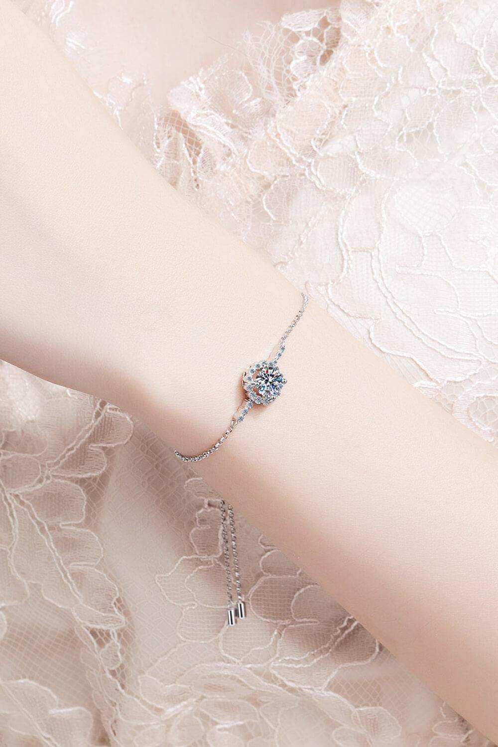 1 Carat Moissanite Chain Bracelet - Trendsi - Flyclothing LLC