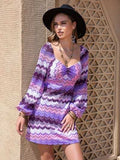 Printed Sweetheart Neck Balloon Sleeve Dress - Trendsi - Flyclothing LLC