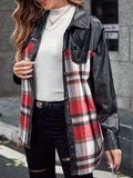 Plaid Button Up Dropped Shoulder Jacket - Trendsi - Flyclothing LLC
