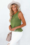 Openwork Tassel Hem Knit Tank - Trendsi - Flyclothing LLC