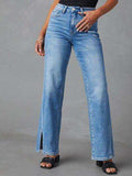 Slit Buttoned Jeans with Pockets - Trendsi - Flyclothing LLC