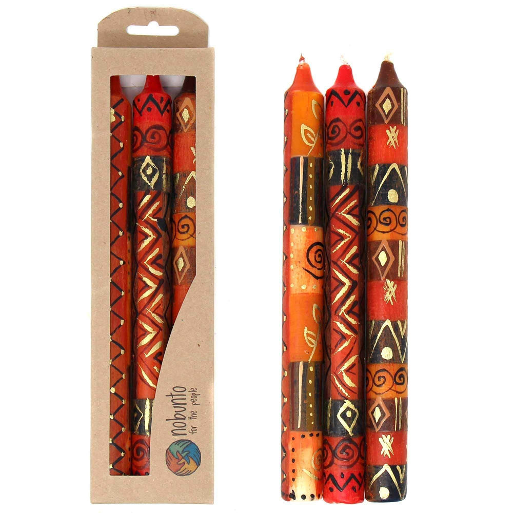 Set of Three Boxed Tall Hand-Painted Candles - Bongazi Design - Nobunto - Nobunto - Flyclothing LLC