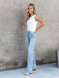 Washed Straight Leg Jeans - Trendsi - Flyclothing LLC