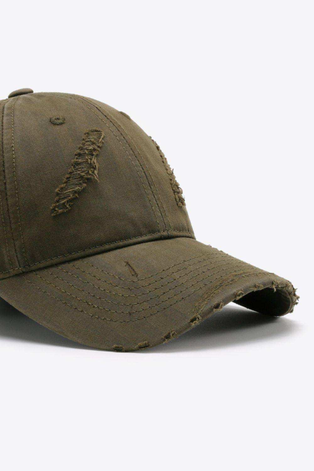 Distressed Adjustable Baseball Cap - Trendsi - Flyclothing LLC