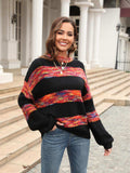 Striped Drop Shoulder Sweater - Trendsi - Flyclothing LLC