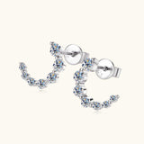 925 Sterling Silver Inlaid Moissanite Stud Earrings - Trendsi - Flyclothing LLC