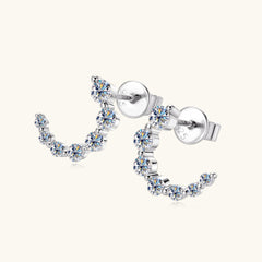 925 Sterling Silver Inlaid Moissanite Stud Earrings