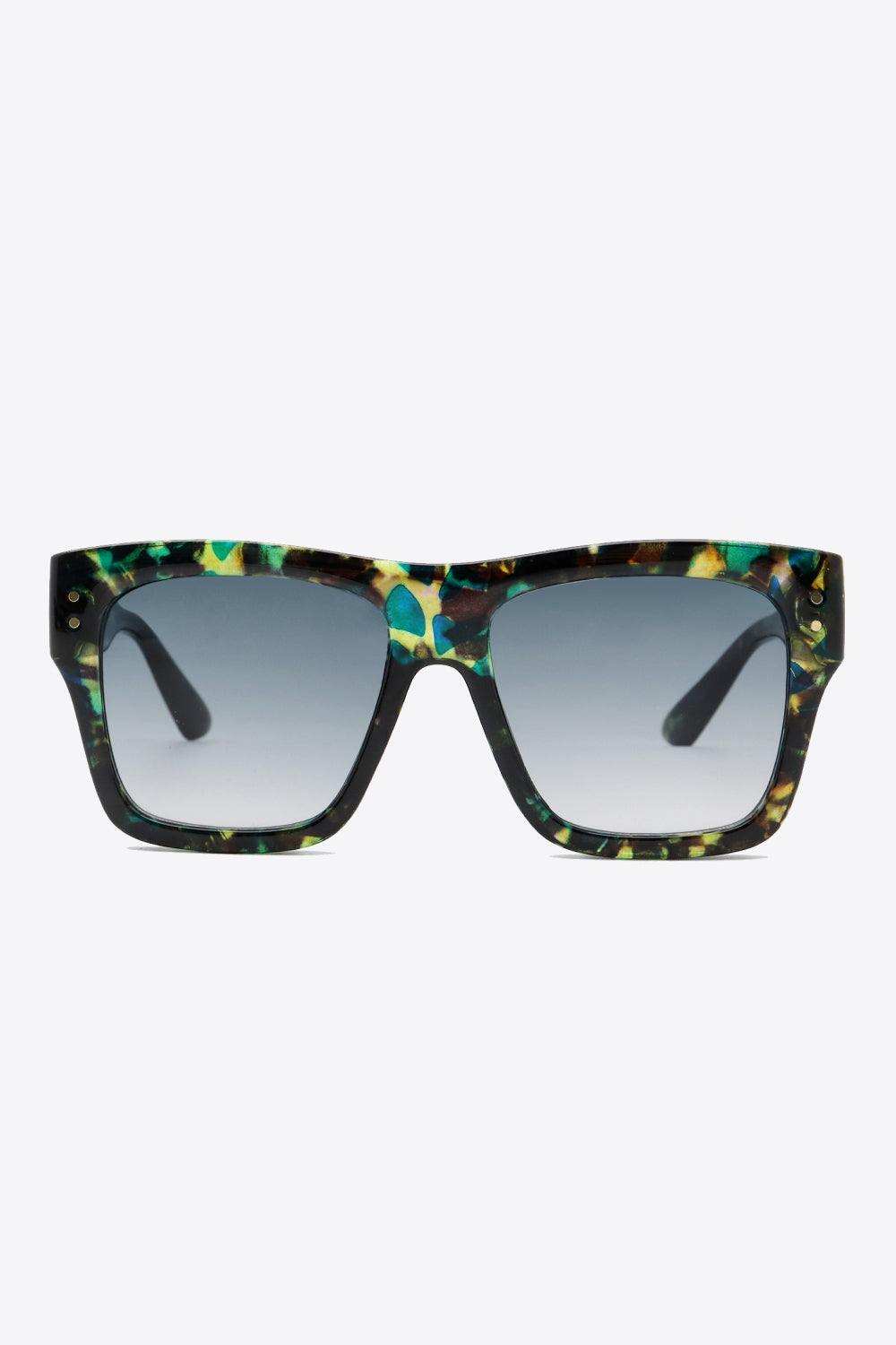 UV400 Patterned Polycarbonate Square Sunglasses - Trendsi - Flyclothing LLC
