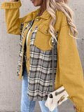 Plaid Button Up Dropped Shoulder Jacket - Trendsi - Flyclothing LLC
