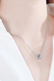 Moissanite Round Pendant Chain Necklace - Trendsi - Flyclothing LLC