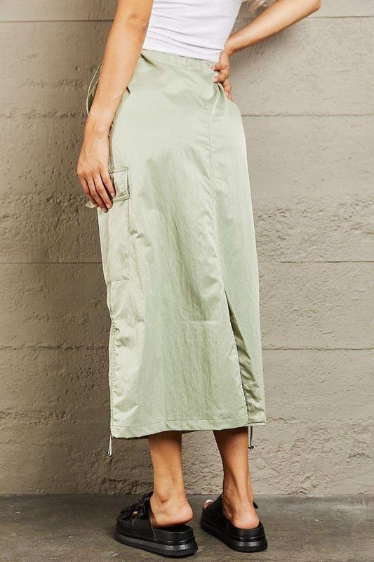 HYFVE Just In Time High Waisted Cargo Midi Skirt - Trendsi - Flyclothing LLC
