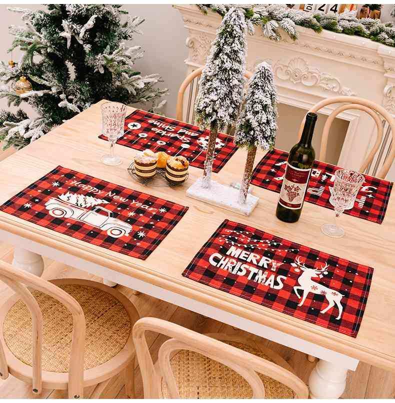 Assorted 2-Piece Plaid Placemats - Trendsi - Flyclothing LLC