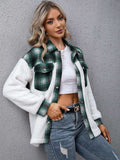 Plaid Collared Neck Button Down Jacket - Trendsi - Flyclothing LLC