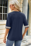 V-Neck Half Sleeve T-Shirt - Trendsi - Flyclothing LLC