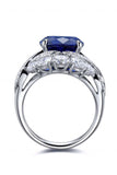 Platinum-Plated Lab-Grown Sapphire Ring - Trendsi - Flyclothing LLC
