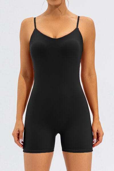 Spaghetti Strap Round Neck Romper - Trendsi - Flyclothing LLC