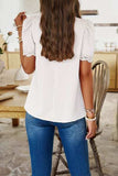 Ruched Mock Neck Short Sleeve Blouse - Trendsi - Flyclothing LLC