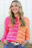 Striped Pocketed Dropper Shoulder Sweater - Trendsi - Flyclothing LLC