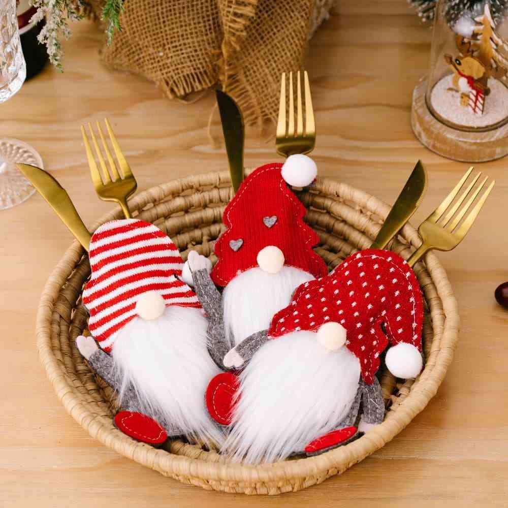3-Piece Faceless Gnome Cutlery Holders - Trendsi - Flyclothing LLC