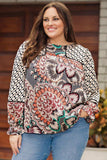 Printed Flounce Sleeve Blouse - Trendsi - Flyclothing LLC