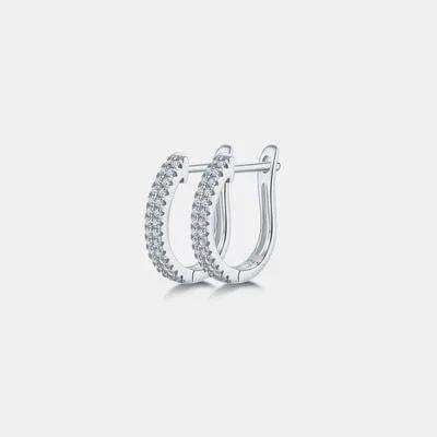 Moissanite 925 Sterling Silver Huggie Earrings - Trendsi - Flyclothing LLC