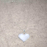 Corazon Blanco White Heart Pendant with Chain - Artisana - Flyclothing LLC