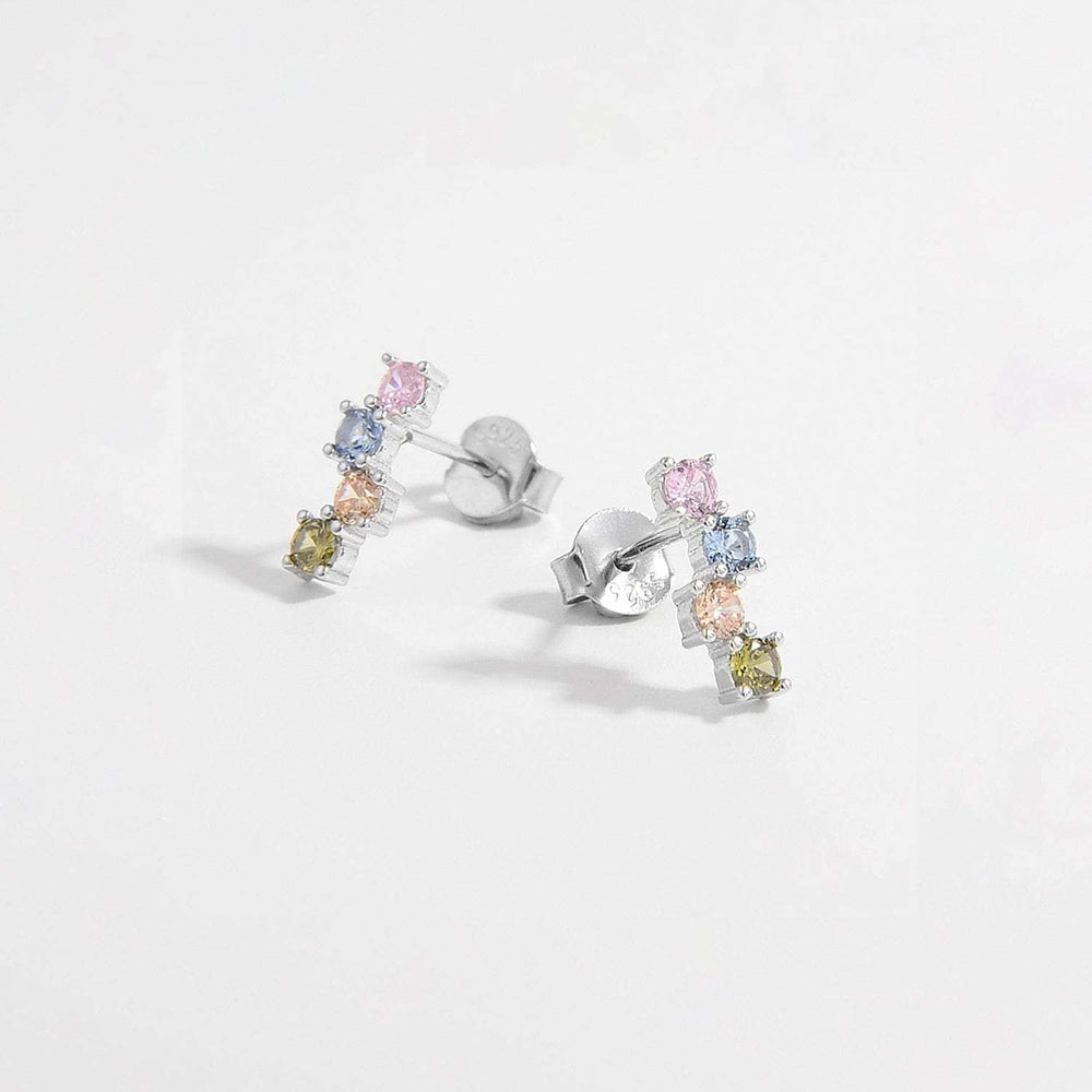 925 Sterling Silver Inlaid Zircon Earrings - Trendsi - Flyclothing LLC