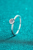 Moissanite Rhodium-Plated Solitaire Ring - Trendsi - Flyclothing LLC