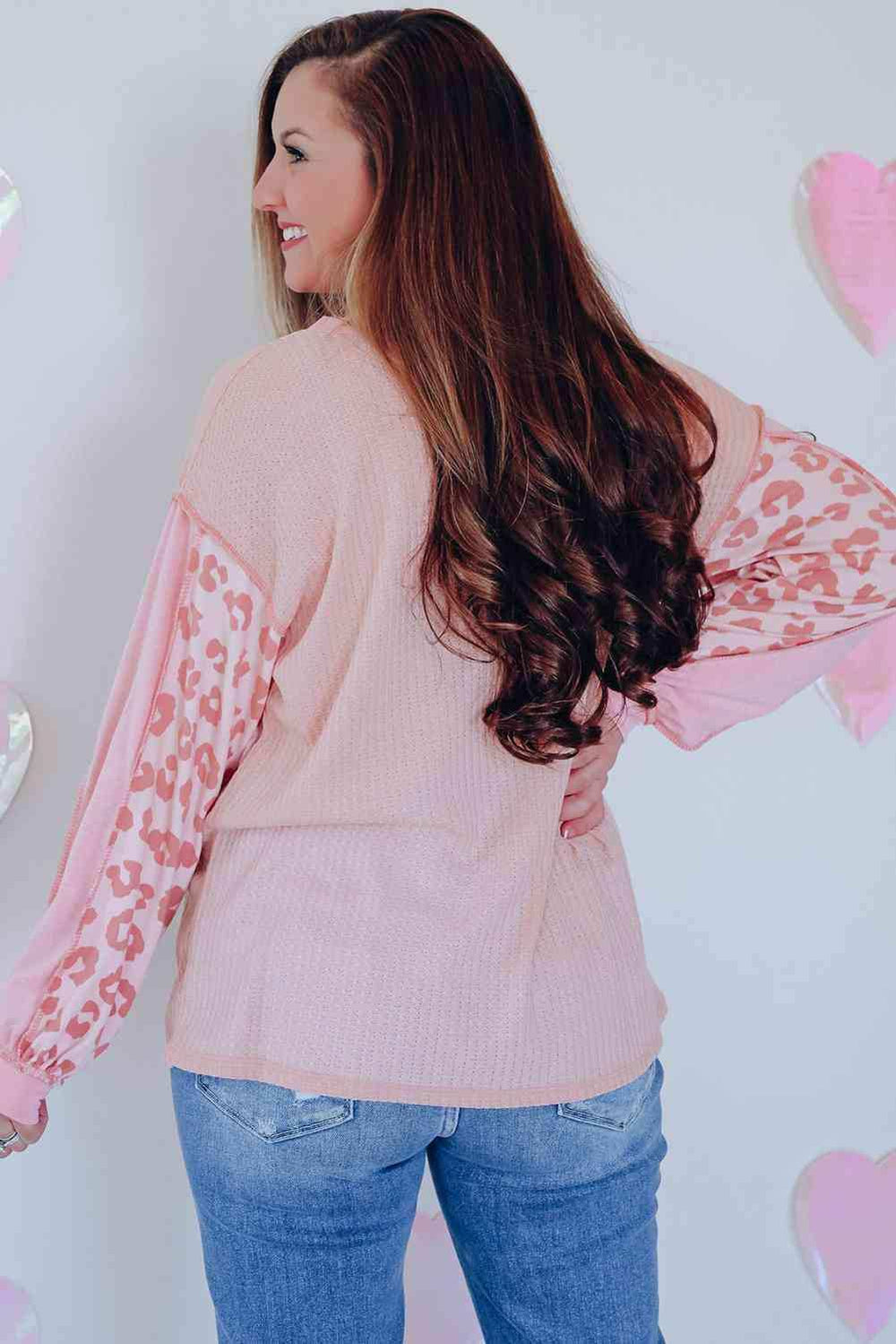 Leopard Exposed Seam Blouse - Trendsi - Flyclothing LLC