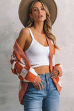 Plaid Open Front Dropped Shoulder Cardigan - Trendsi - Flyclothing LLC