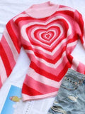 Heart Mock Neck Long Sleeve Sweater - Trendsi - Flyclothing LLC