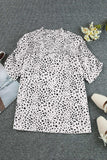 Printed Smocked Mock Neck Blouse - Trendsi - Flyclothing LLC