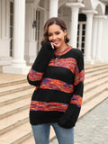 Striped Drop Shoulder Sweater - Trendsi - Flyclothing LLC