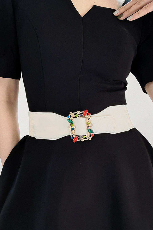 Multicolored Leaf Buckle Elastic Belt - Trendsi - Flyclothing LLC