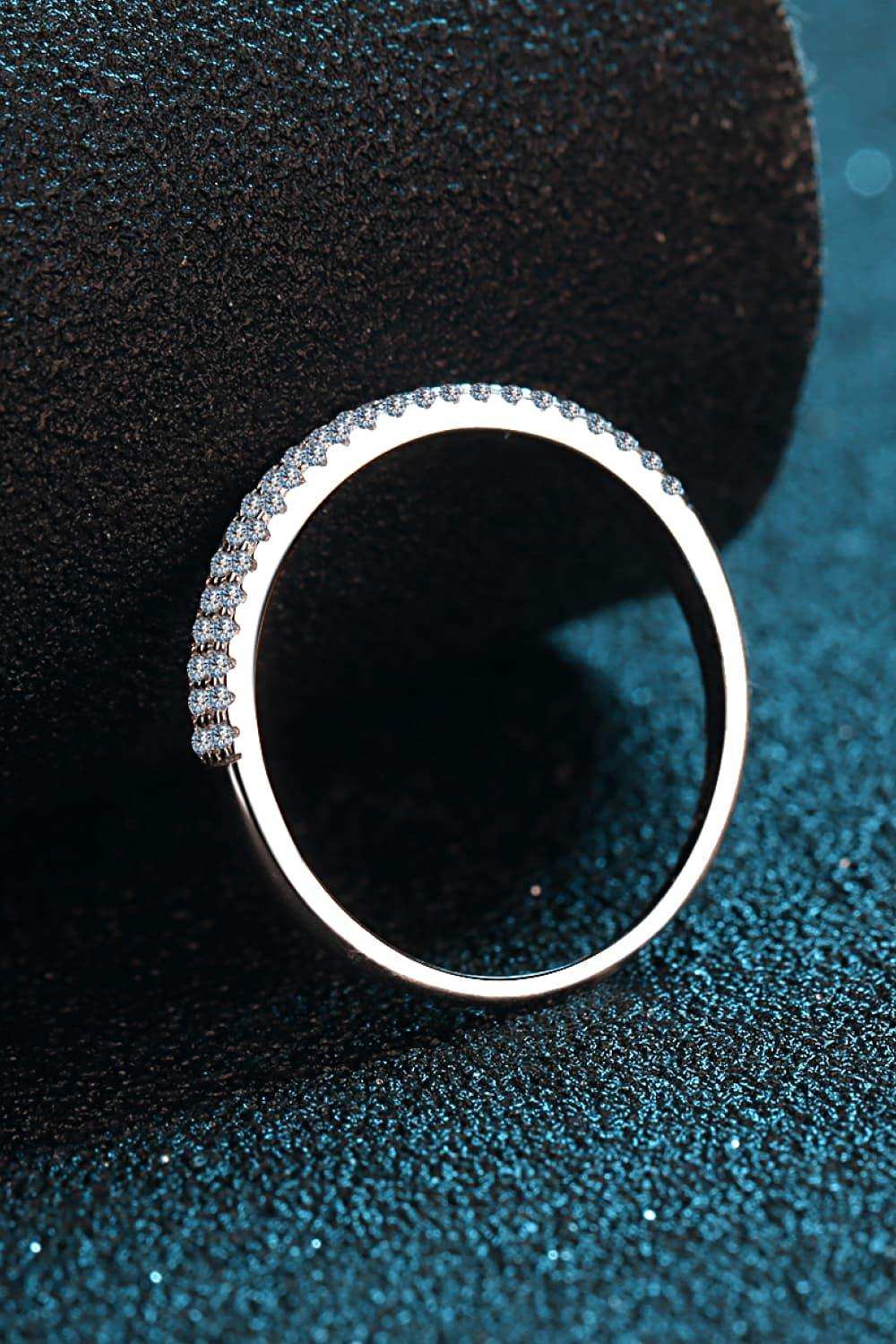 Moissanite 925 Sterling Silver Half-Eternity Ring - Trendsi - Flyclothing LLC