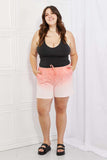 Zenana In The Zone Full Size Dip Dye High Waisted Shorts in Coral - Trendsi - Flyclothing LLC