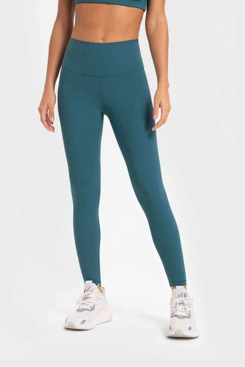 Highly Stretchy Wide Waistband Yoga Leggings - Trendsi - Flyclothing LLC