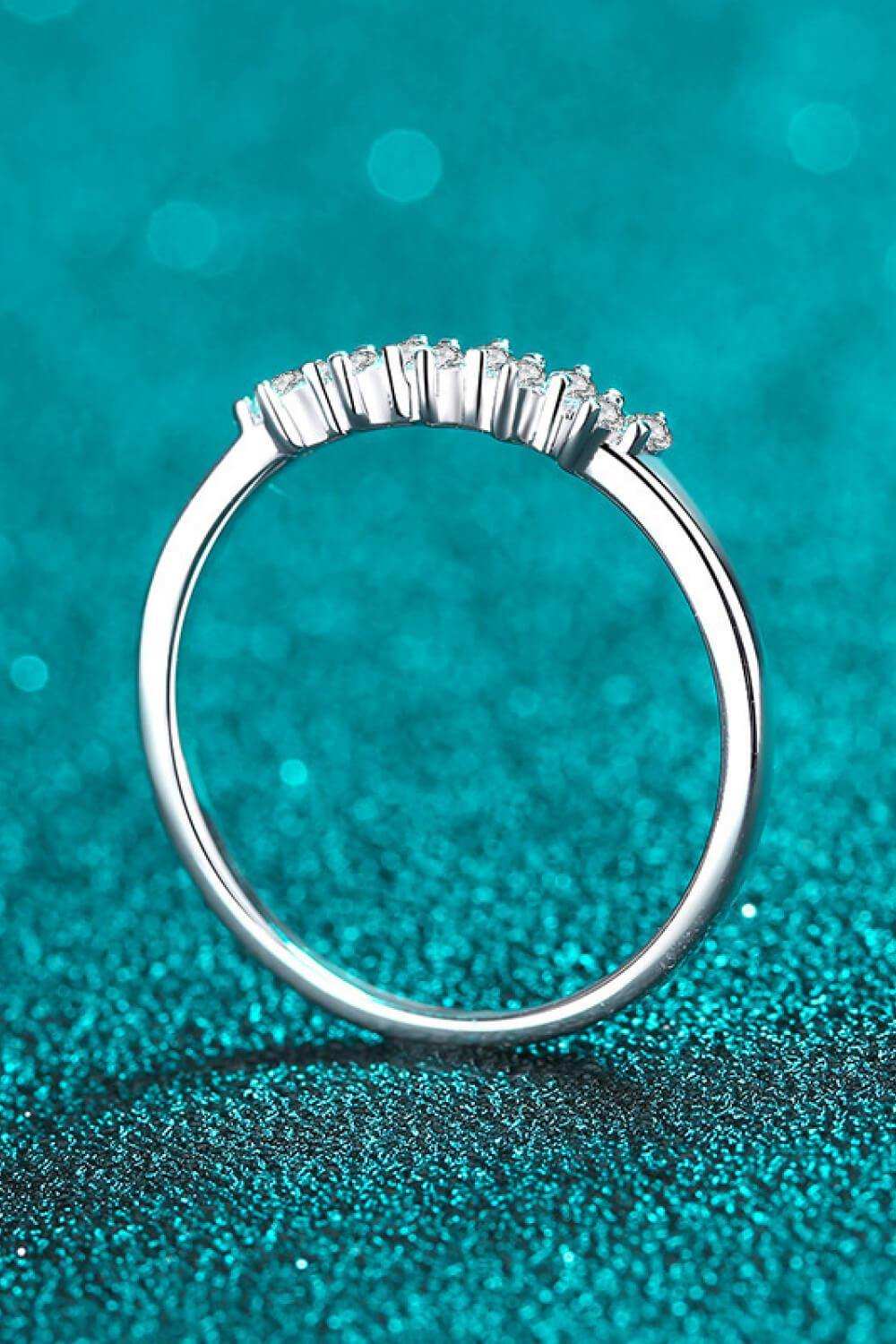 Eye-Catching 925 Sterling Silver Moissanite Ring - Trendsi - Flyclothing LLC