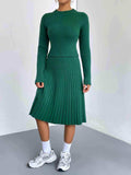 Rib-Knit Sweater and Skirt Set - Trendsi - Flyclothing LLC