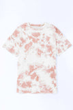 Tie-Dye Round Neck Short Sleeve Tunic Tee - Trendsi - Flyclothing LLC