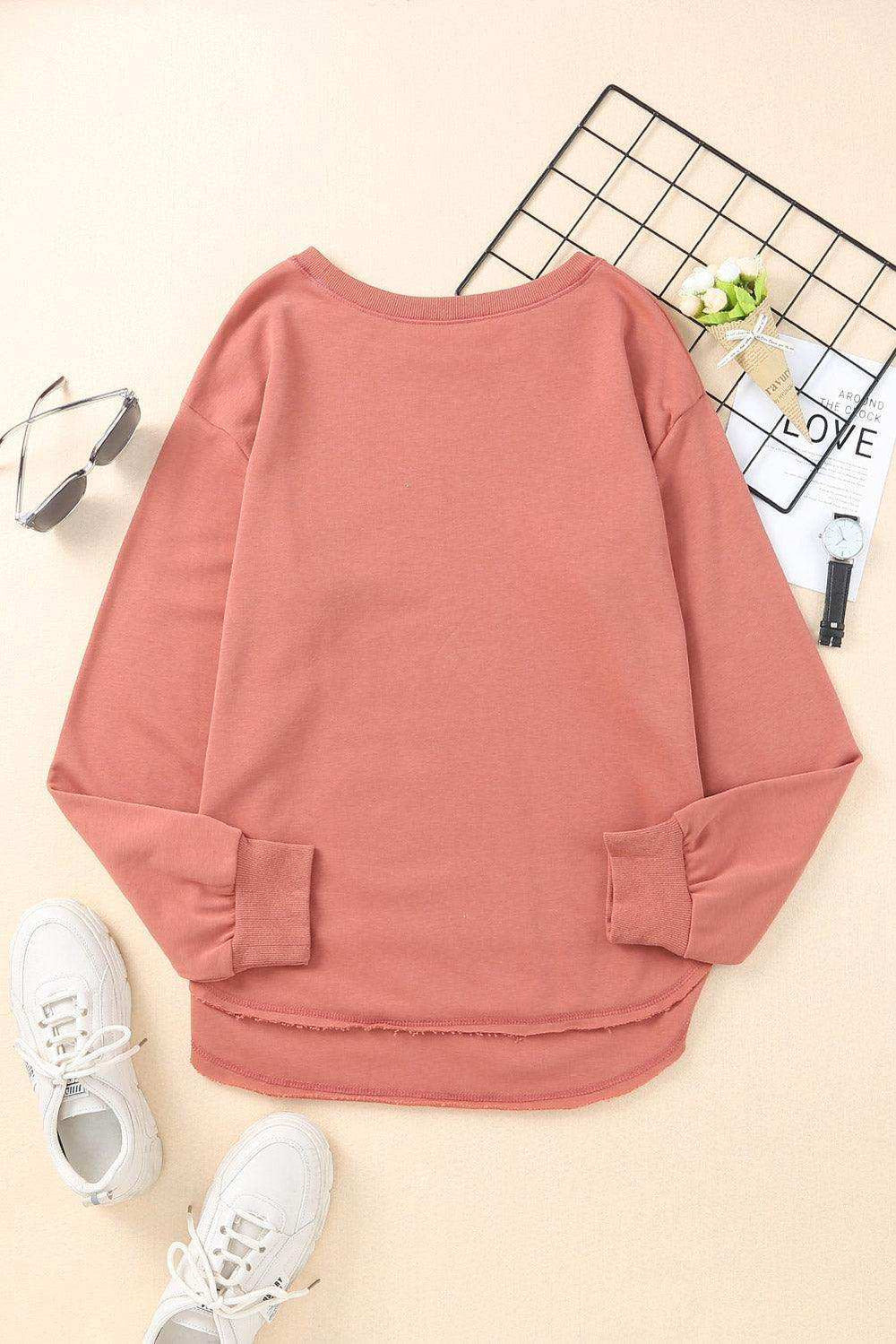 Side Slit Drop Shoulder Sweatshirt - Trendsi - Flyclothing LLC