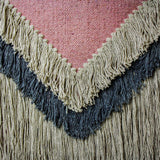 Handwoven Boho Wall Hanging, Pink with Cream Fringe - Asha Handicrafts - Flyclothing LLC